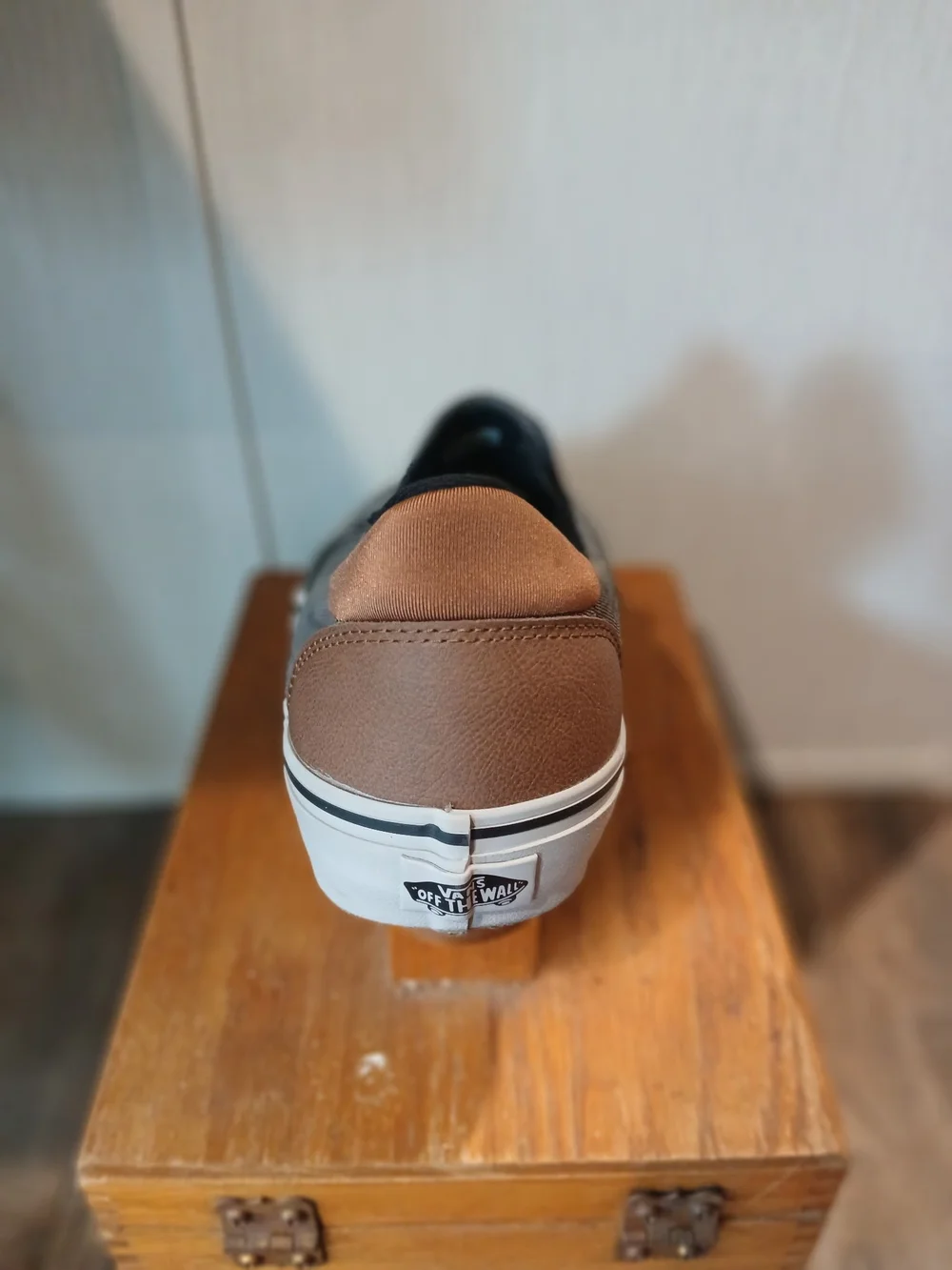 Vans Slip-On Loafer in Gray and Brown Accent